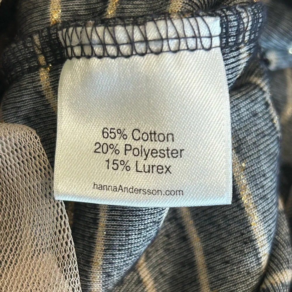Sz8 Hanna Andersson Striped Lurex Velour Dress - Picture 7 of 7